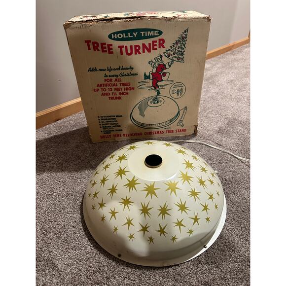 Vintage '62 Holly Time Tree Turner w/ Box Starburst Pattern | Model A35 | Works - Picture 1 of 5